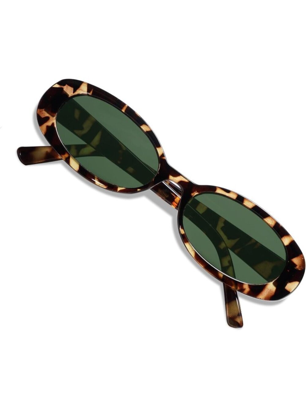 Women's Tortoise Frame Polarized Retro Oval Small Narrow VL9580 90s Sunglasses